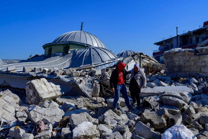 Les décombres d’une mosquée dans le Hatay, dans le sud-est de la Turquie, le 10 février  2023. 