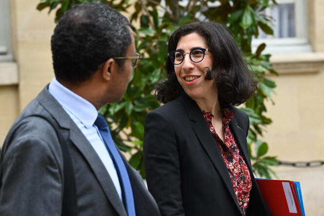 Le ministre de l’éducation nationale, Pap Ndiaye, et la ministre de la culture, Rima Abdul Malak, à l’hôtel de Matignon, le 27 mai 2022.