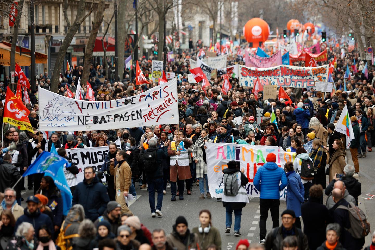 French pension reform Nearly 1 million march in fourth day of protests
