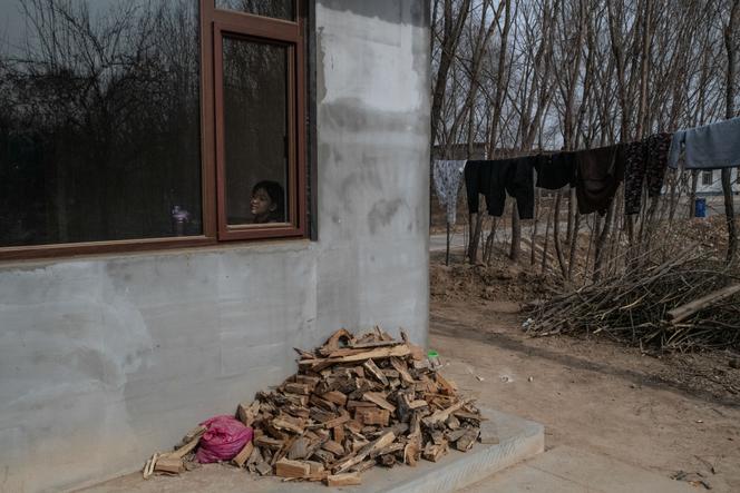 Afuera de la casa del Sr. Jiang en la aldea Han, cerca de Cangzhou, Hebei, el 2 de febrero de 2023. La madera se usa para alimentar la estufa de la cocina y el kang (estufa).