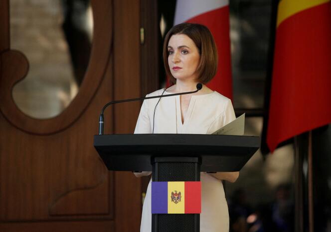La présidente moldave, Maia Sandu, à Chisinau, le 15 juin 2022.