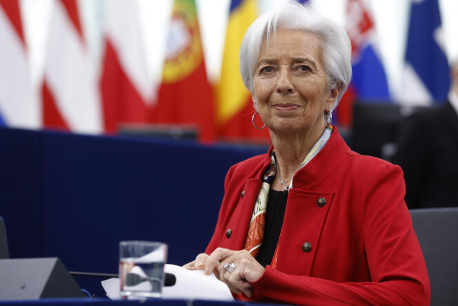 La présidente de la Banque centrale européenne, Christine Lagarde, le 15 février 2023 au Parlement européen à Strasbourg.