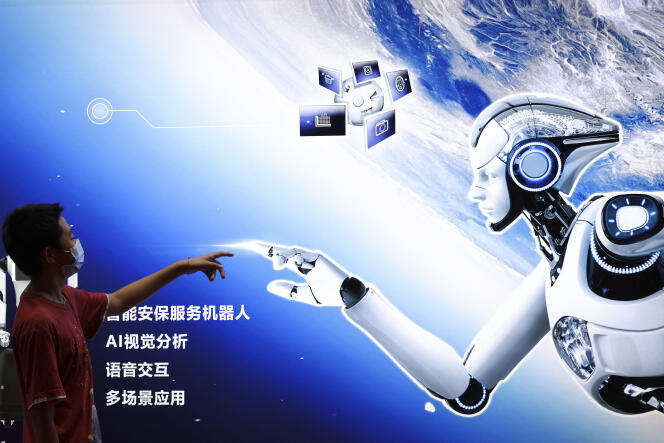 En la Conferencia Mundial de Robótica en Beijing el 18 de agosto de 2022. 