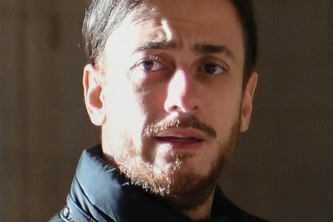 Le chanteur marocain Saad Lamjaared, à la cour d'assises de Paris, le 21 février 2023. 