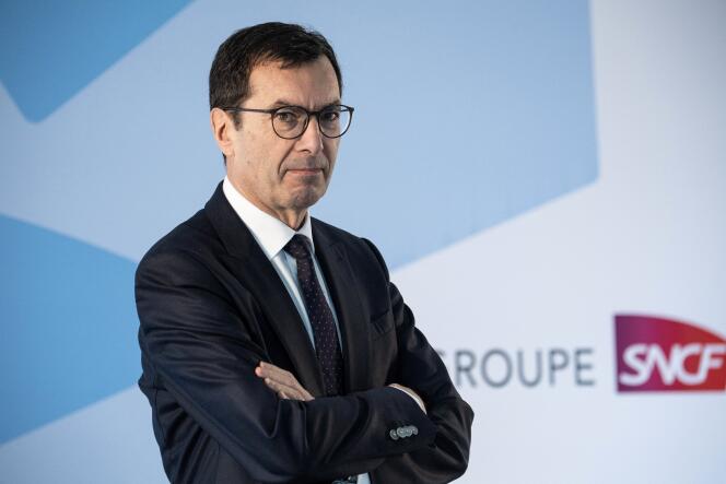 Jean-Pierre Farandou, director general de SNCF, durante la presentación de los resultados del grupo de 2022, en Saint-Denis (Seine-Saint-Denis), el 23 de febrero de 2023.