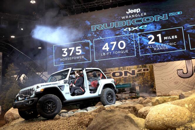 Jeep Rubicon 4xe en el Auto Show de Chicago en Chicago, Illinois, el 9 de febrero de 2023.
