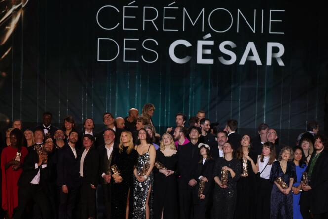 Los ganadores de la 48ᵉ ceremonia de los Césars, en París, el 24 de febrero de 2023.