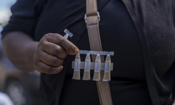 En Port-au-Prince, 19 de diciembre de 2022, durante una campaña de vacunación contra el cólera.
