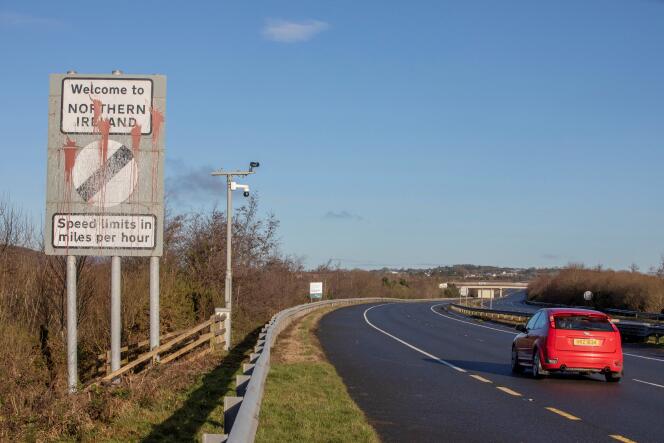 On the border between Ireland and Northern Ireland, near Newry, in January 2021.