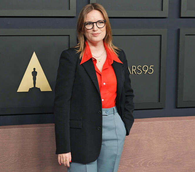 La cinéaste canadienne Sarah Polley lors du 95ᵉ déjeuner annuel des nommés aux Oscars, à Beverly Hills, en Californie, le 13 février 2023.
