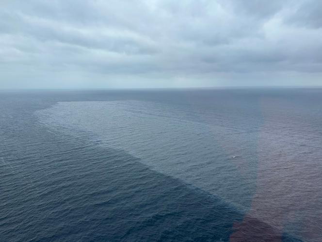 Une partie du pétrole répandu dans la mer par l’avarie du « Princess Empress », près de Naujan, aux Philippines, le 28 février 2023.