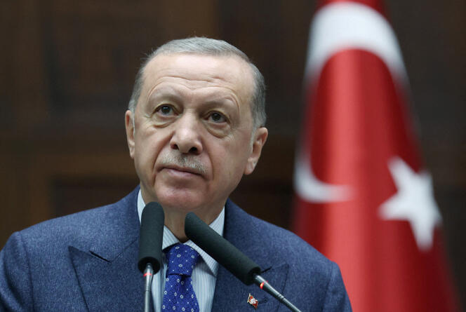Le président de la Turquie, Recep Tayyip Erdogan, au Parlement, à Ankara, le 1er février 2023.