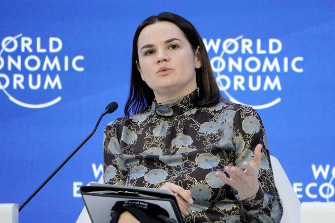 La opositora bielorrusa Svetlana Tikhanovskaïa, en el Foro Económico de Davos, Suiza, el 19 de enero de 2023.