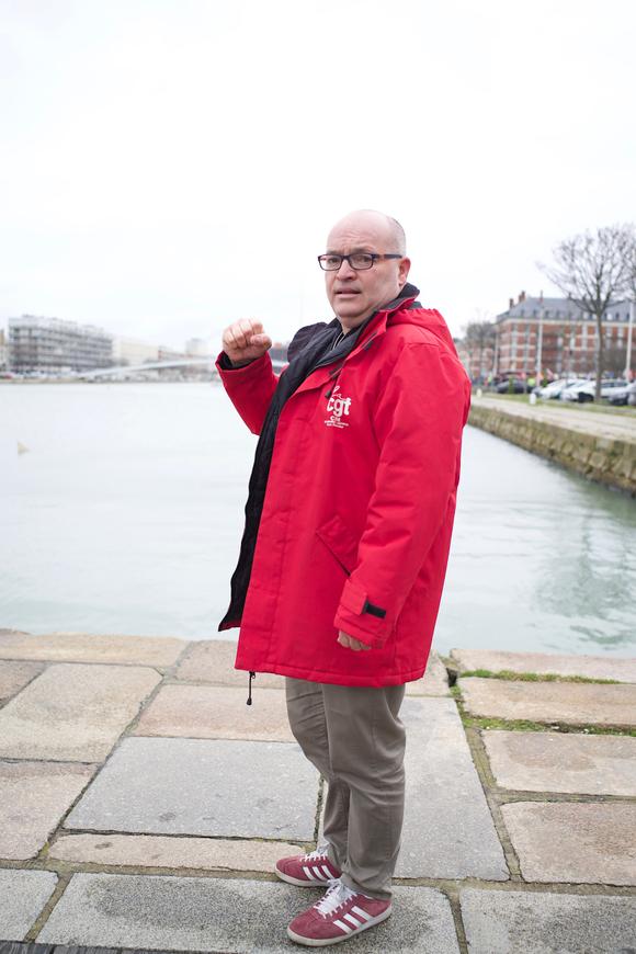 Fabian Bourdoulous, 49 ans , délégué CGT au Havre, le 7 mars 2023.