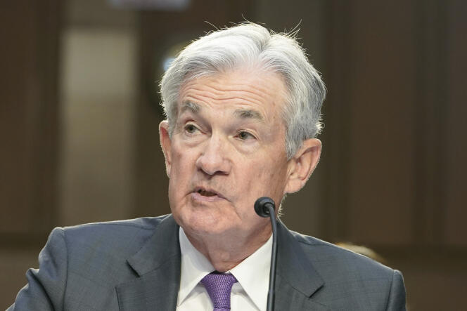 Le patron de la Réserve fédérale américaine (Fed, banque centrale), Jerome Powell, mardi 7 mars, lors de son audition devant  le Sénat, à Washington. 