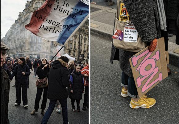 Jornada de paro nacional de renovables contra el proyecto de reforma de pensiones. París, martes 7 de marzo de 2023.