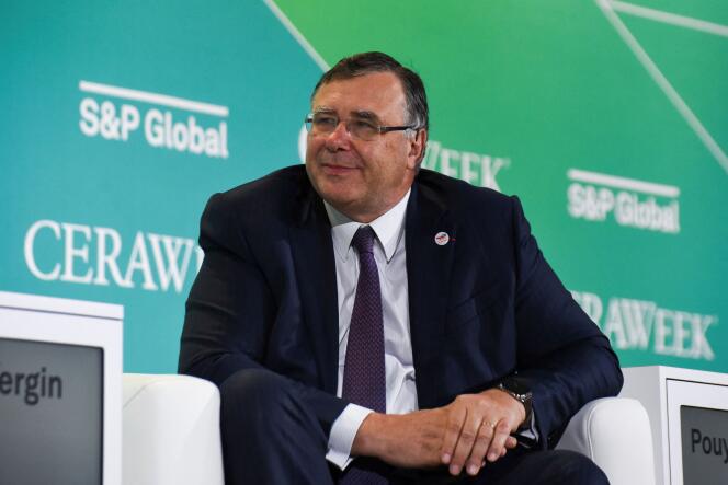 Patrick Pouyanné, CEO of TotalEnergies, at the CERAWeek 2023 energy conference in Houston, Texas (USA), on March 8, 2023.  