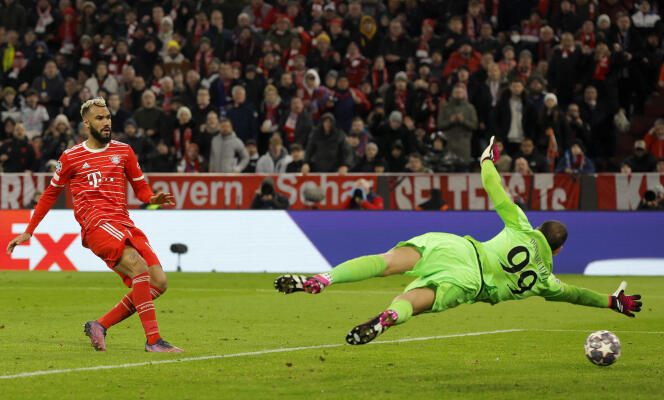 Le Munichois Eric Maxim Choupo-Moting, auteur du premier but lors du huitième de finale retour de la Ligue des champions entre son équipe et le PSG, à l’Allianz-Arena de Munich, le 8 mars 2023. 