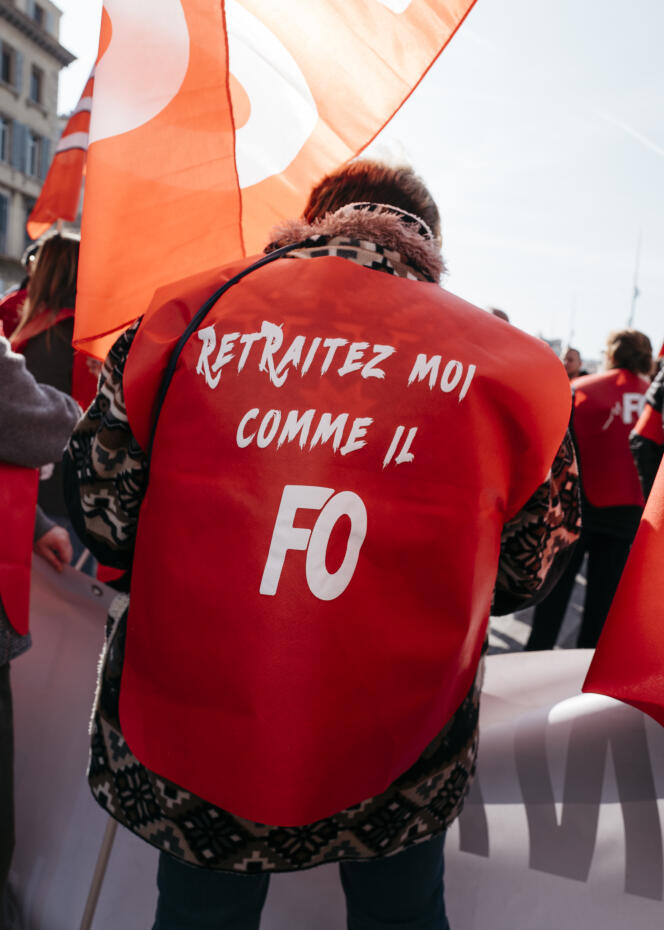 Lors de la journée de mobilisation contre la réforme des retraites, sur le vieux port de Marseille, le 7 mars 2023.