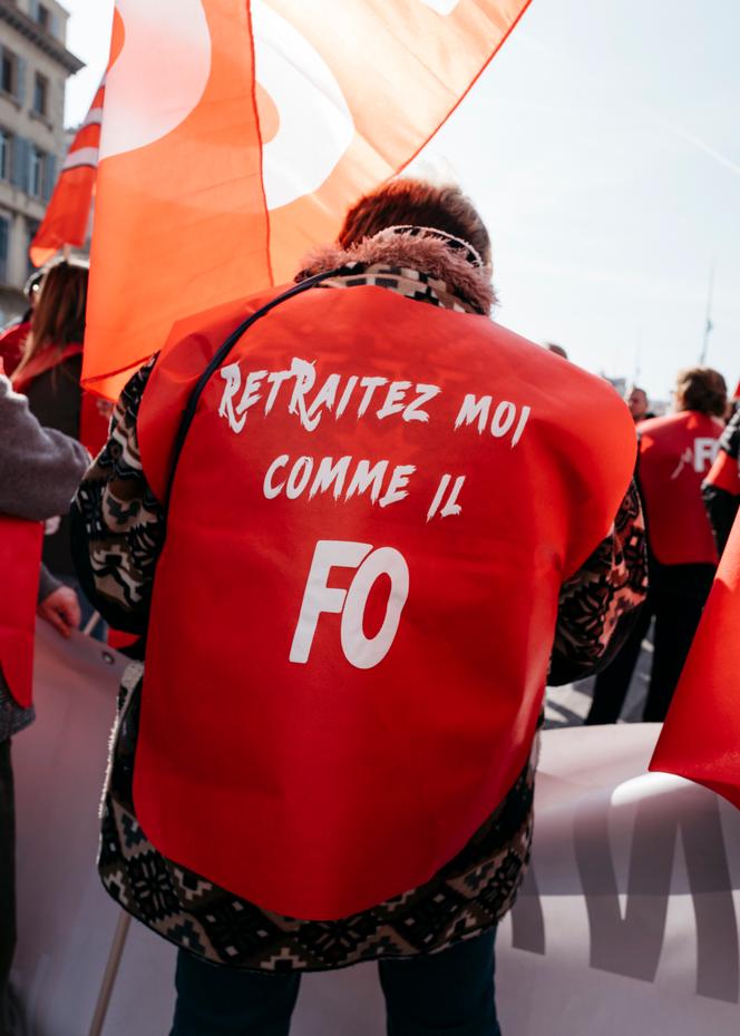 Lors de la journée de mobilisation contre la réforme des retraites, sur le vieux port de Marseille, le 7 mars 2023.