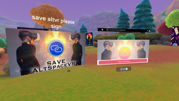 The first thing we see in this metaverse is a petition to save it from demise.