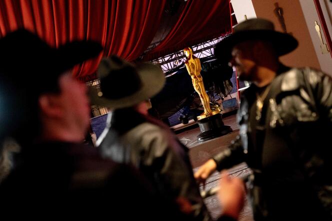 Preparations for the 95th Academy Awards ceremony in Los Angeles, California, on March 9, 2023.