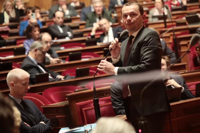 Le ministre du Travail Olivier Dussopt au Sénat, le 11 mars 2023.