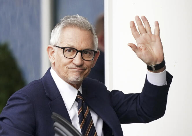 Gary Lineker on his arrival at Leicester Stadium ahead of the English Championship game against Chelsea on March 11, 2023.