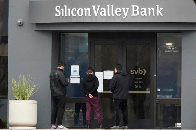 The branch of the Silicon Valley Bank in Santa Clara (California), closed after the bankruptcy of the Californian bank, on March 10, 2023.