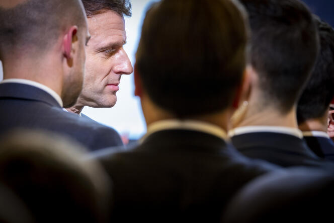 Emmanuel Macron en el Elíseo, 20 de febrero de 2023.