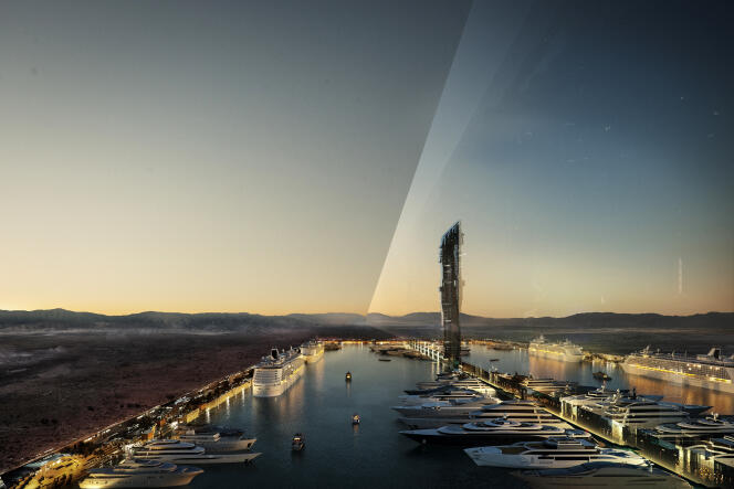 A view of the Neom city project in Saudi Arabia on July 26, 2022.