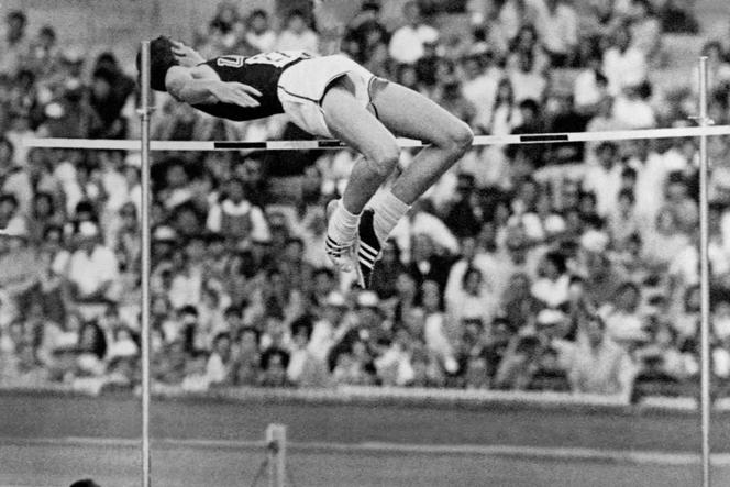 In 1968, Dick Fosbury won Olympic gold at the Mexico City Olympics, jumping 2.24 meters using a new technique.