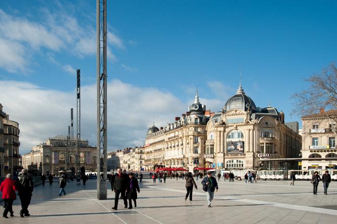 La place de la Comédie, dans le centre-ville de Montpellier.