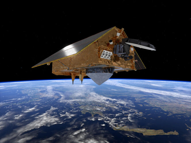 El satélite Sentinel-6, invertido en la medición del nivel del mar, como parte del programa espacial europeo Copernicus, 17 de julio de 2020.