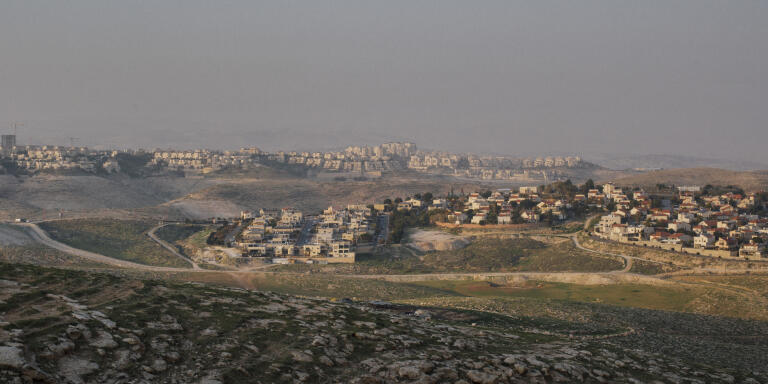 Settlement of Kedar, February 27, 2023. In the background, the colony of Ma'ale Adumim. Lucien Lung for 