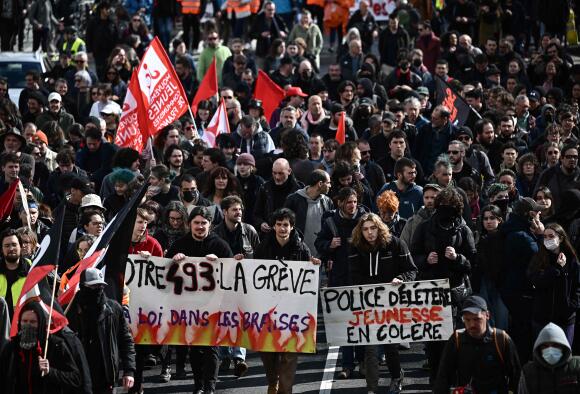 Manifestation contre la réforme des retraites, à Nantes, le 18 mars 2023.