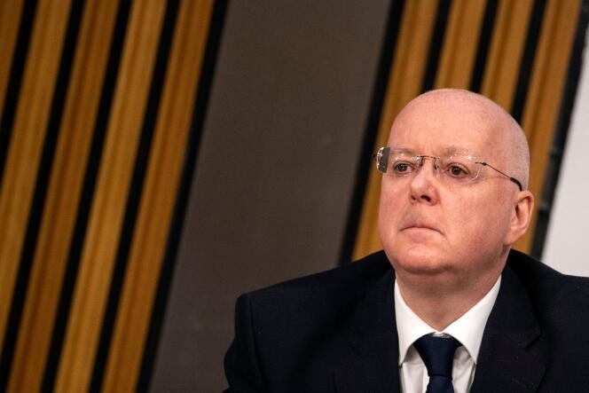 SNP Chief Executive Peter Murrell in Scottish Parliament on December 8, 2020.
