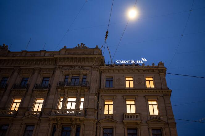 The headquarters of the Credit Suisse bank in Zurich, Saturday 18 March.
