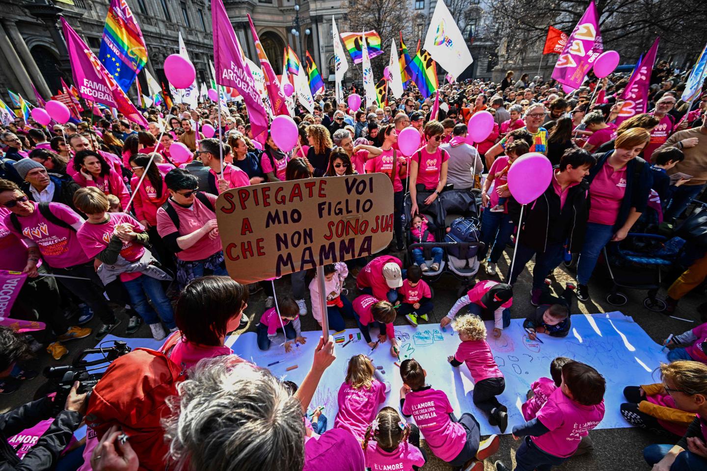 Protests in Italy as government limits rights of samesex parents Flipboard