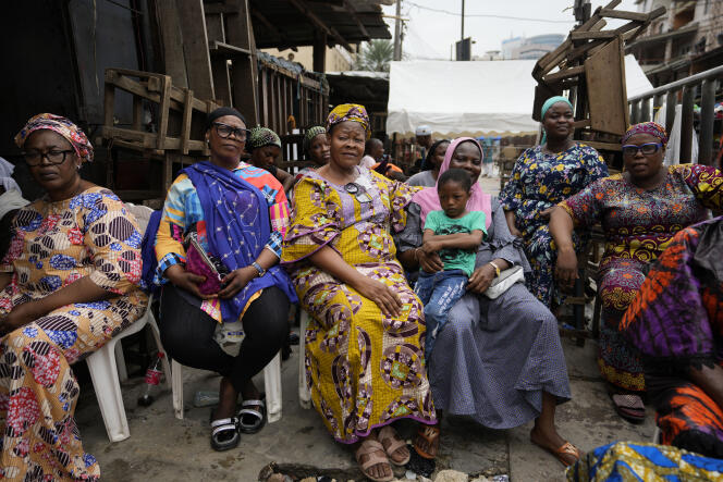 Outside a polling station in Lagos on March 18.  Nigerians will elect 28 of the country's 36 governors on Saturday.