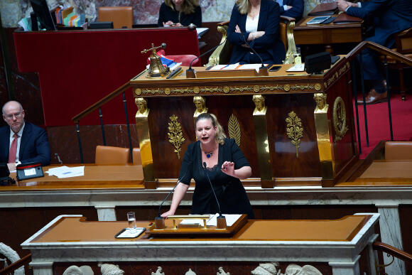 Mathilde Panot (LFI) à l’assemblée nationale, Paris le 20 mars 2023.