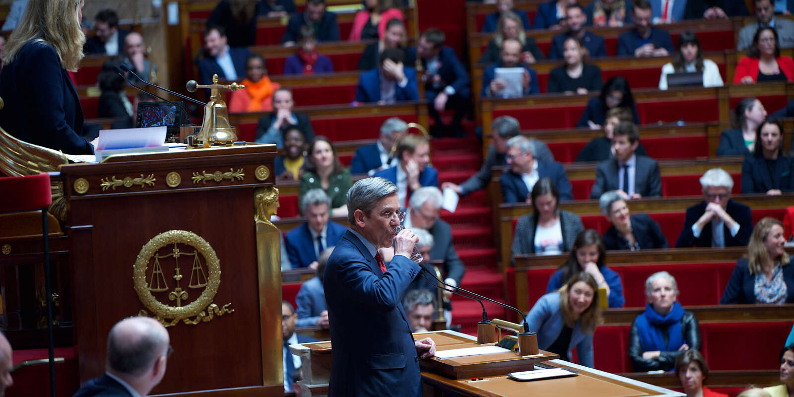 Charles de Courson prend la parole à l’Assemblée nationale à Paris, le 20 mars 2023 