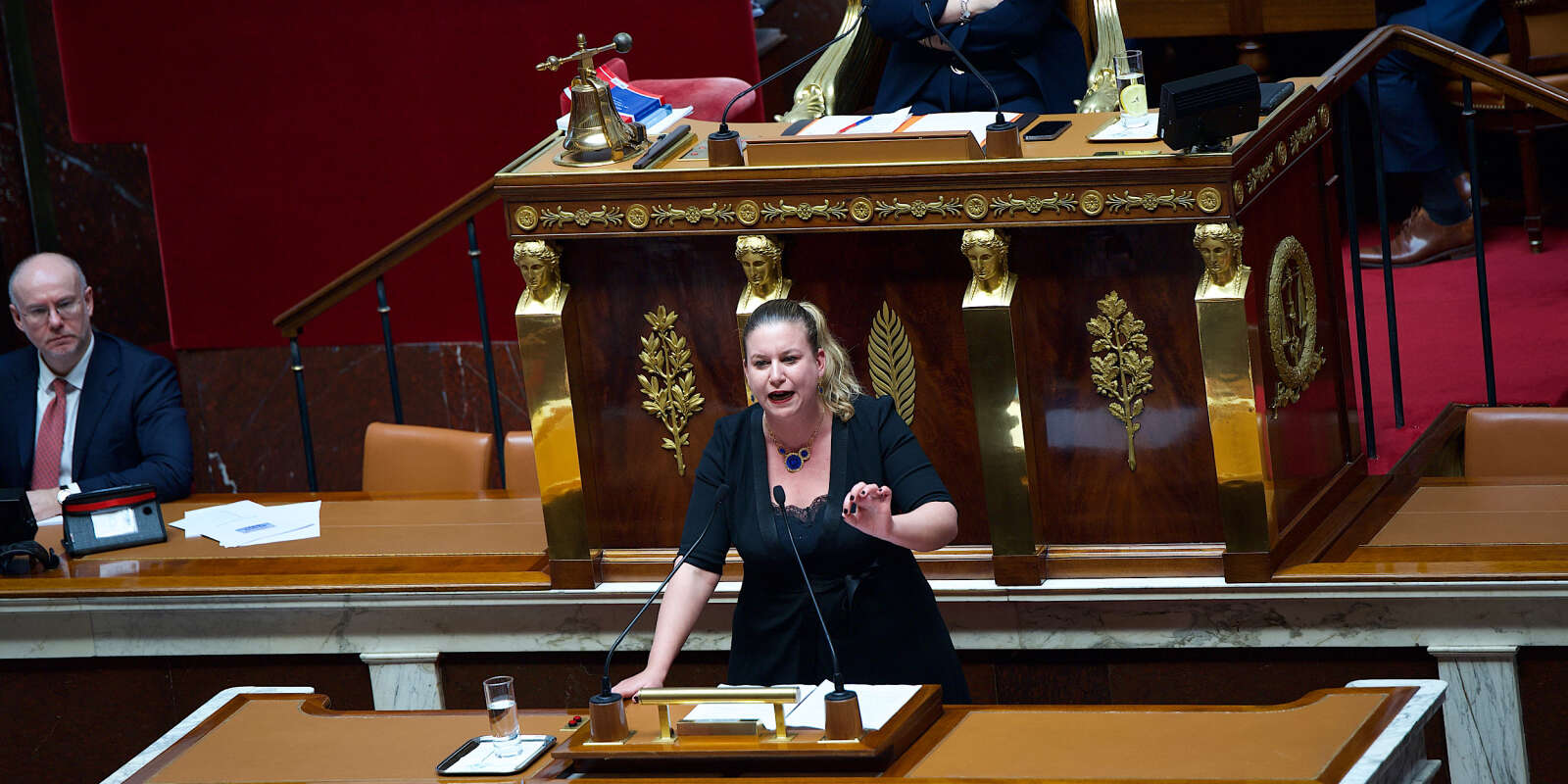 Mathilde Panot (LFI) à l’Assemblée nationale, Paris le 20 mars 2023.