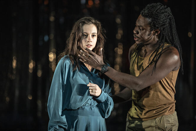 Desdemona (Emilie Lehuraux) and Othello (Adama Diop), November 12, 2022, in 