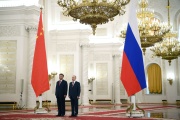 Russian President Vladimir Putin meets with China's President Xi Jinping at the Kremlin in Moscow on March 21, 2023. 