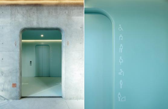 Toilettes Urasando conçues par Marc Newson, dans le cadre du projet collaboratif The Tokyo Toilet, en vue des Jeux olympiques de Tokyo en 2021.