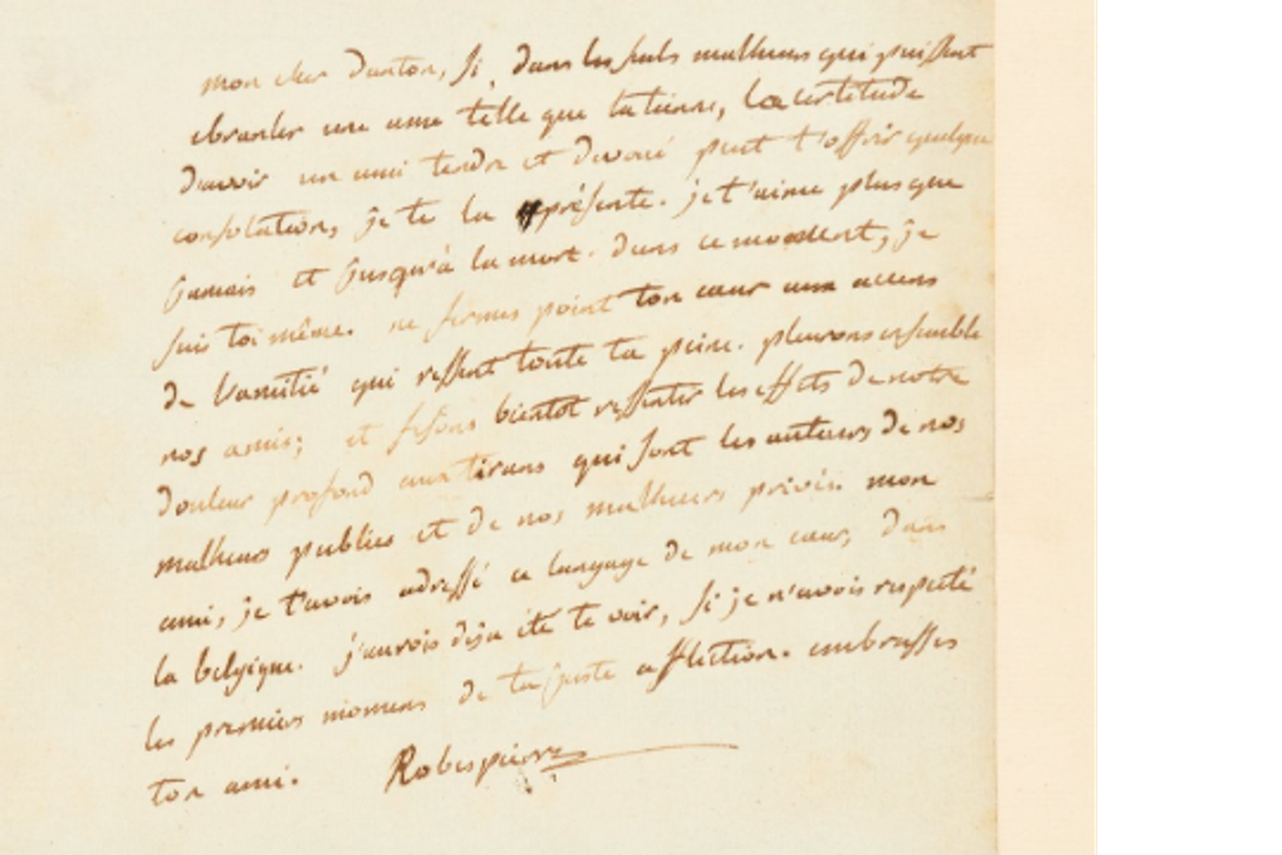 “The preservation of Robespierre’s only letter to Danton is a national cause”