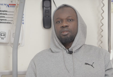 Ousmane Sonko dans une clinique privée à Dakar, le 20 mars 2023.