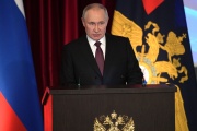 Russian President Vladimir Putin during a meeting at the Russian Interior Ministry in Moscow, March 20, 2023.