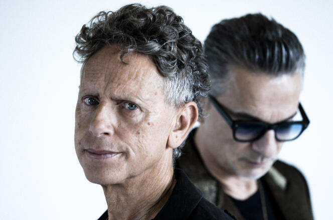Martin Gore and Dave Gahan of the group Depeche Mode, on July 14, 2022, in Los Angeles.